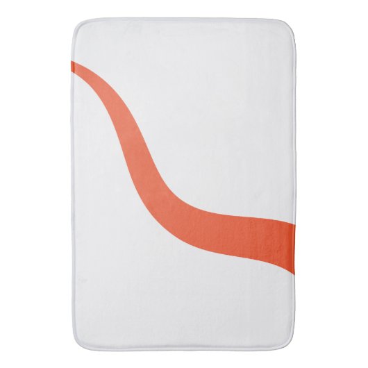 Tapis De Bain Simple Waves 3 - Orange et blanc (devant Vertical)