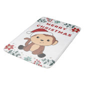Tapis De Bain Singe Noël Neige Hiver Animaux Singes Bain (Angle)