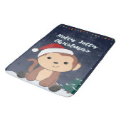 Tapis De Bain Singe Noël Neige Hiver Animaux Singes Bain (Angle)