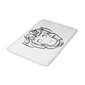 Tapis De Bain Singe tribal noir et blanc (Angle)