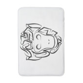 Tapis De Bain Singe tribal noir et blanc (Devant (Vertical))
