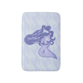 Tapis De Bain Sirène assise bleue (Devant (Vertical))