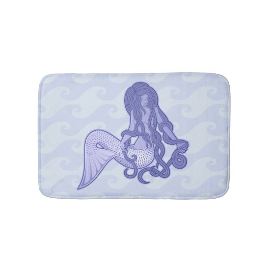 Tapis De Bain Sirène assise bleue (Devant)