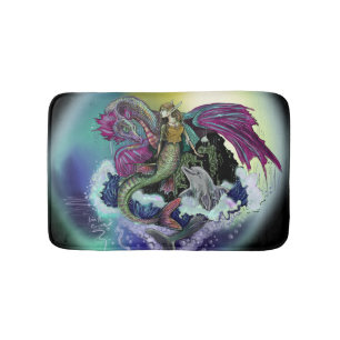Tapis De Bain Sirène, Dragon, & Dauphin