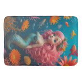 Tapis De Bain Sirène mignonne rose (Devant)
