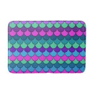 Tapis De Bain Sirène Multicolore Colorée