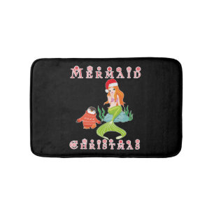 Tapis De Bain Sirène Noël et Drôle Penguin