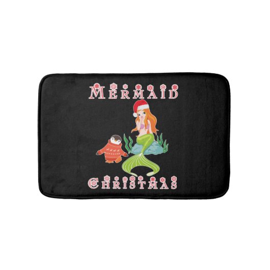 Tapis De Bain Sirène Noël et Drôle Penguin (Devant)