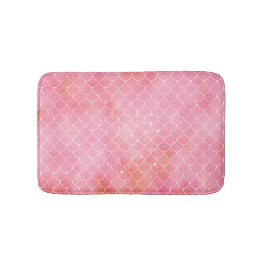 Tapis De Bain Sirène rose et rose (Devant)