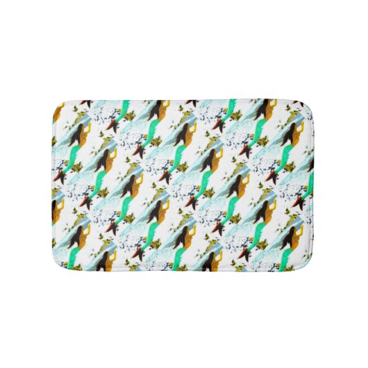 Tapis De Bain sirènes à queue verte (Devant)