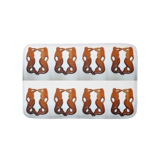 Tapis De Bain sirènes en bois de cerisier sculpté (Devant)