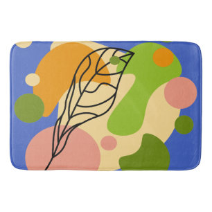 Tapis De Bain Sites abstraits intéressants avec feuilles