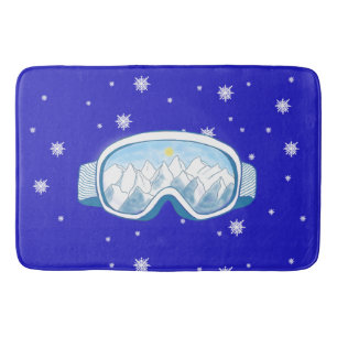 Tapis De Bain Ski Goggers Snowflake Dance
