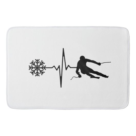 Tapis De Bain Ski - Ski Heartbeat (Devant)