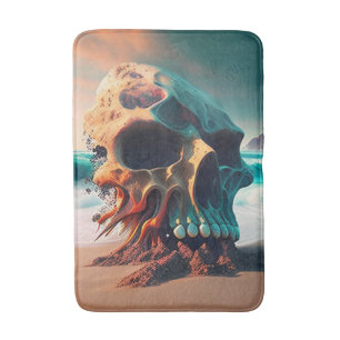 Tapis De Bain Skull on the beach