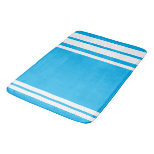 Tapis De Bain Sky Blue : Lignes modernes en blanc