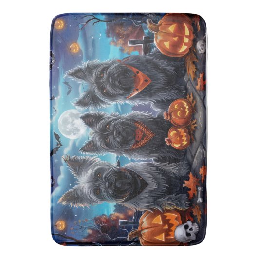 Tapis De Bain Skye Terrier Halloween Éffrayant (devant Vertical)