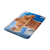 Tapis De Bain SlipperyJoe homme musclé abs vestiaire pièce carre (Angle)