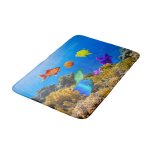 Tapis De Bain SlipperyJoe's Fish Pride tropicale vert bleu pourp