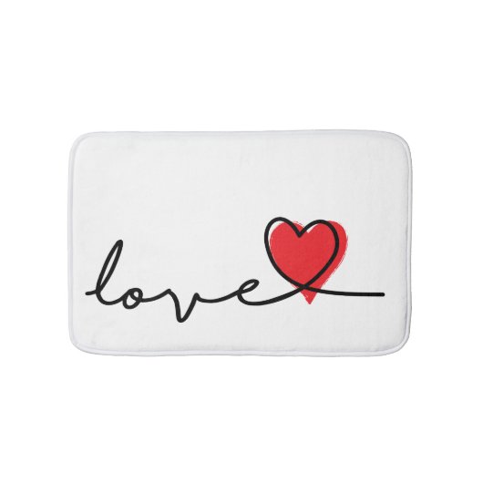 Tapis De Bain Slogan Love. Des coeurs. Jour de Saint-Valentin. (Devant)