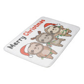 Tapis De Bain Sloth Christmas mignonne Slots Joyeux Noël (Angle)