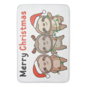 Tapis De Bain Sloth Christmas mignonne Slots Joyeux Noël (devant Vertical)