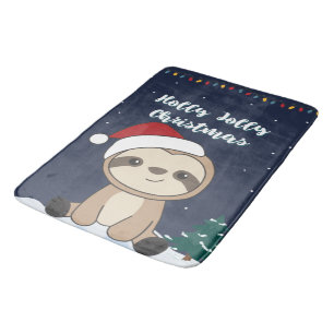 Tapis De Bain Sloth Noël Neige hiver Animaux Sloths Bath Ma
