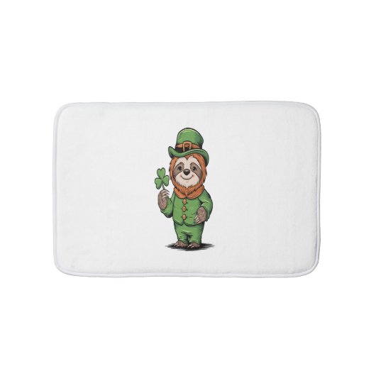 Tapis De Bain Sloth St Patrick's Day Irish Lucky (Devant)