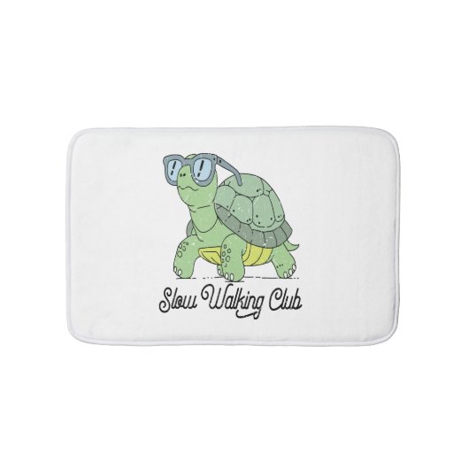 Tapis De Bain Slow Walking Club Cute Funny Turtle (Devant)