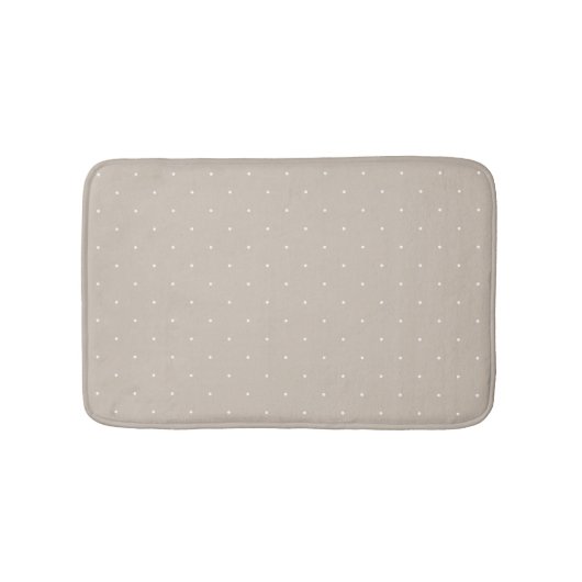 Tapis De Bain Small White Polka Dot Pattern On Cool Beige Greige (Devant)