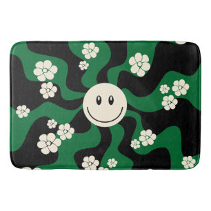 Tapis De Bain Smile - Vert, Crème et Noir