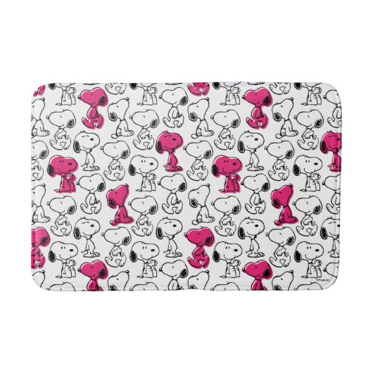 Tapis De Bain Snoopy Black & Magenta Motif (Devant)