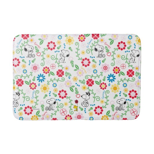 Tapis De Bain Snoopy So Sweet Flower Pattern (Devant)