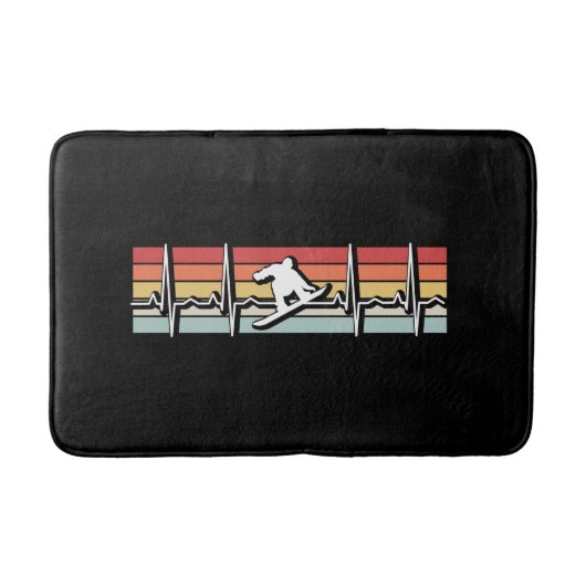 Tapis De Bain Snowboard Retro Heartbeat (Devant)