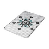 Tapis De Bain Snowflake Fun Winter Farmhouse Tile Motif (Angle)