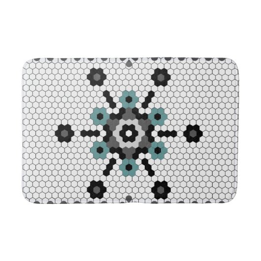 Tapis De Bain Snowflake Fun Winter Farmhouse Tile Motif (Devant)