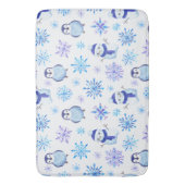 Tapis De Bain Snowflakes, Snowmen et Pingouins de Noël (devant Vertical)