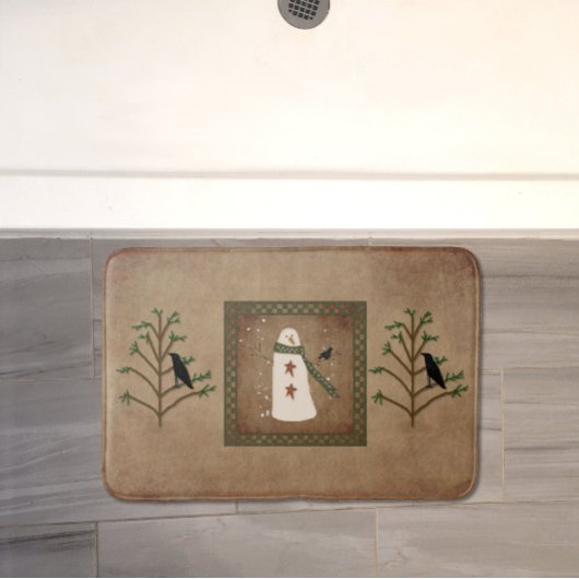 Tapis De Bain Snowman Avec Mat De Bain De Croque
