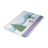 Tapis De Bain Snowman et Chiot de Noël (Angle)