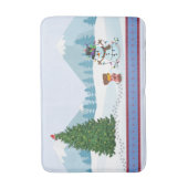 Tapis De Bain Snowman et Chiot de Noël (Devant (Vertical))
