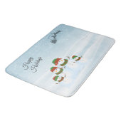 Tapis De Bain Snowman Family Vacances Bain Mat (Angle)