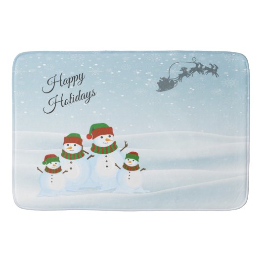 Tapis De Bain Snowman Family Vacances Bain Mat (Devant)