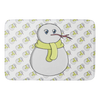 Tapis De Bain Snowman portant une écharpe jaune
