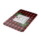 Tapis De Bain Snowman Red Buffalo Plaid Bath Mat (Angle)