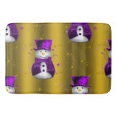Tapis De Bain Snowman violet à Noël d'or (Devant)