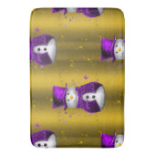Tapis De Bain Snowman violet à Noël d'or (devant Vertical)