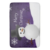 Tapis De Bain Snowman violet scène d'hiver Noël Bain Mat (devant Vertical)