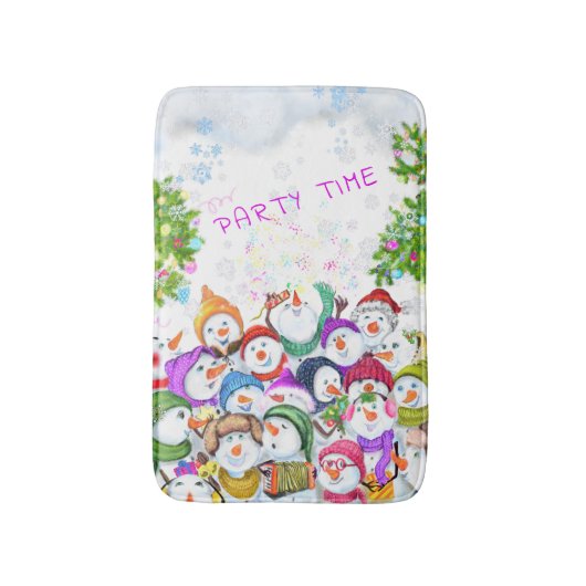 Tapis De Bain Snowmans Bath Mat Fête de Noël (Devant (Vertical))