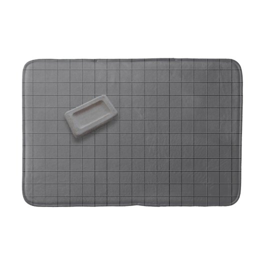 Tapis De Bain Soap Bar Gris Beige sur Carrelage gris (Devant)