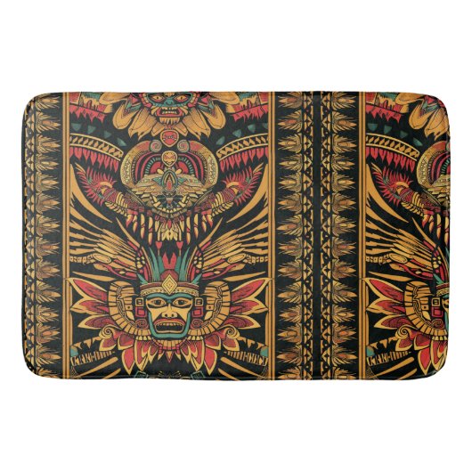 Tapis De Bain Soft Cyan "Aztec Dream" Plush Bath Mat (Devant)